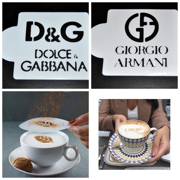 Other - Stencils Dolce Gabbana and Armani Coffee DIY Craft Other - Stencils Dolce Gabbana and Armani Coffee DIY Craft